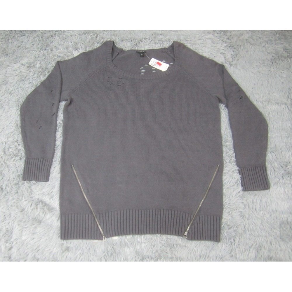 Torrid Sweater Womens 2 Gray Pullover Jacket Zipper Knit Casual Tunic Sweatshirt